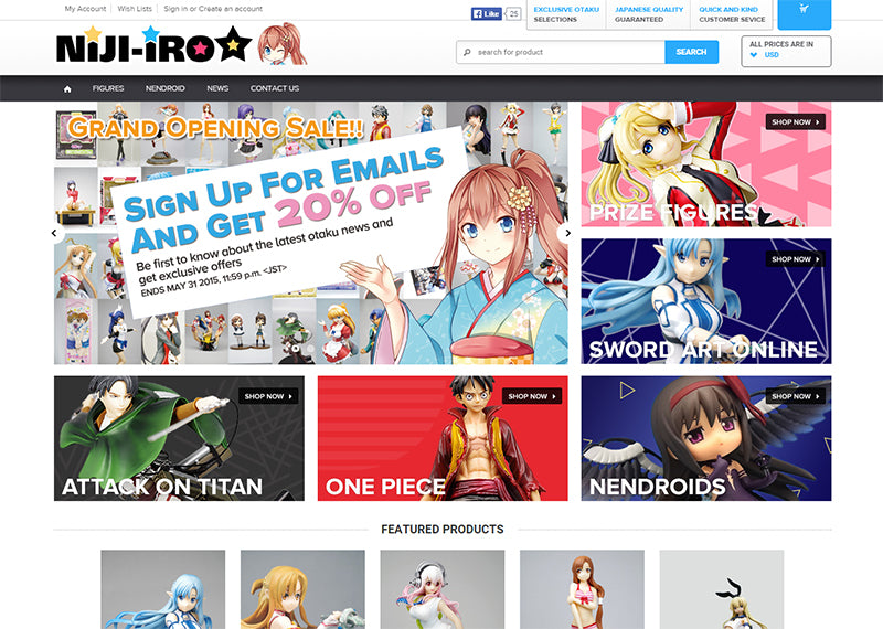 Online Shop "NIJI-IRO“ - Every Corner of the World!